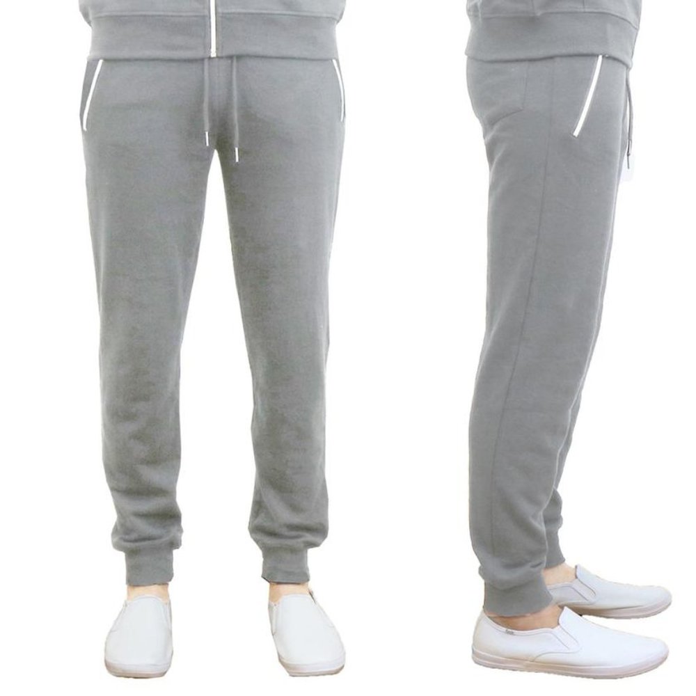 Men'S French Terry Joggers With Zipper Pockets